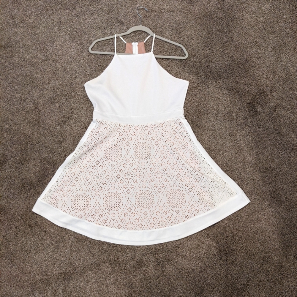 Francesca's Collections White Lace Mini Dress